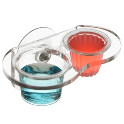 47254.jpg Terrario Gecko Bar Duo Jelly Invisible - miska wisząca podwójna